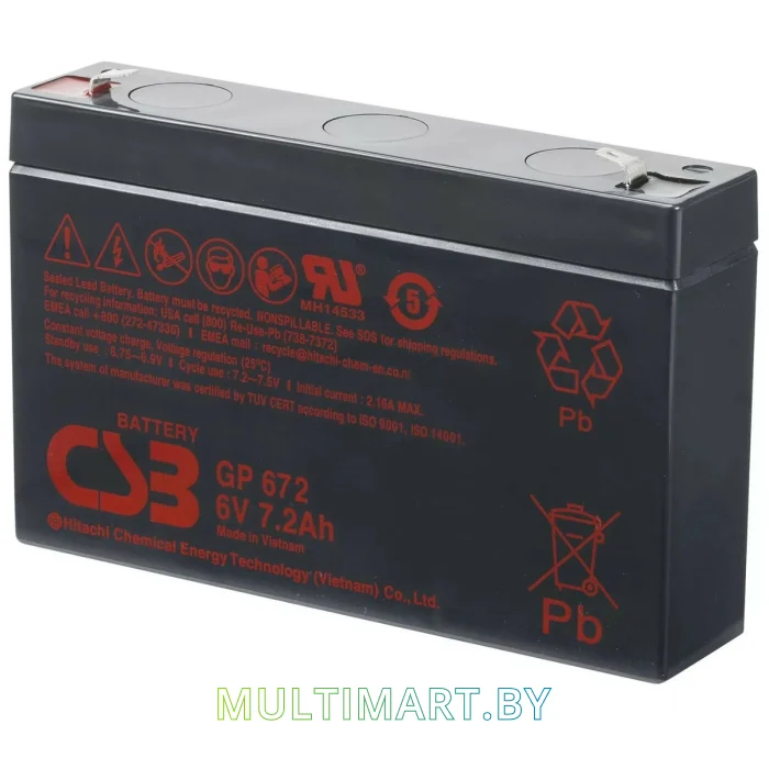 Аккумулятор для ИБП CSB Battery GP672 (6В/7.2 А·ч)
